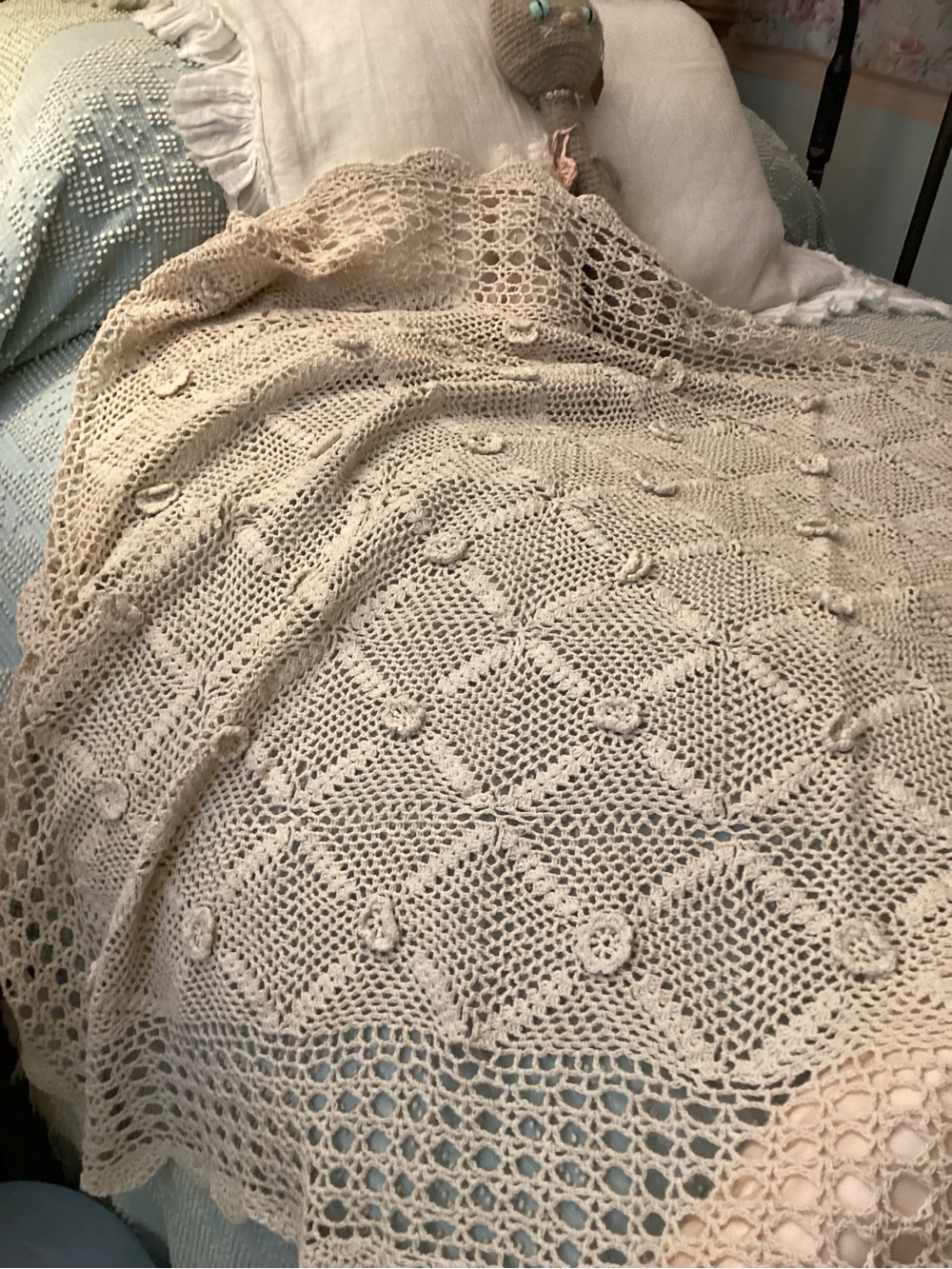 Hand Crocheted Tablecloth - Picture 3 of 4